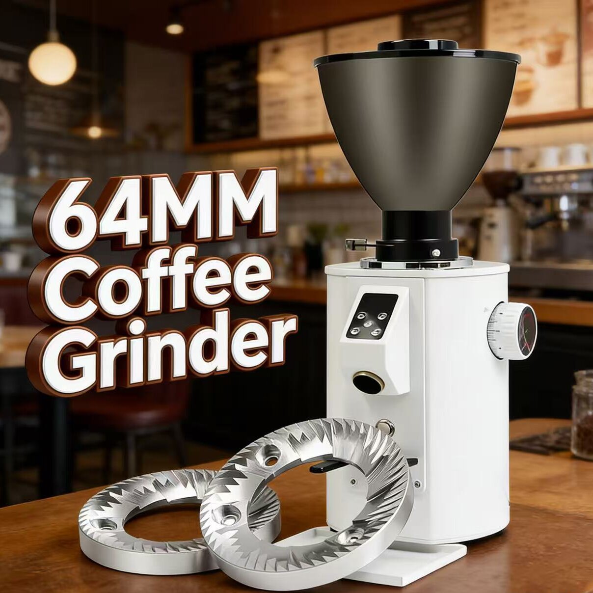 Coffee Grinder Burr Flat - 64mm Düz Bıçaklı Ticari Espresso Öğütücü